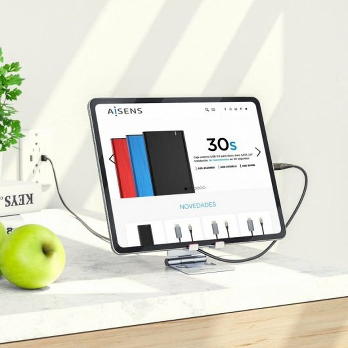 Smartphone- oder tablett-support Aisens MS2PM-086 Silberfarben 8"