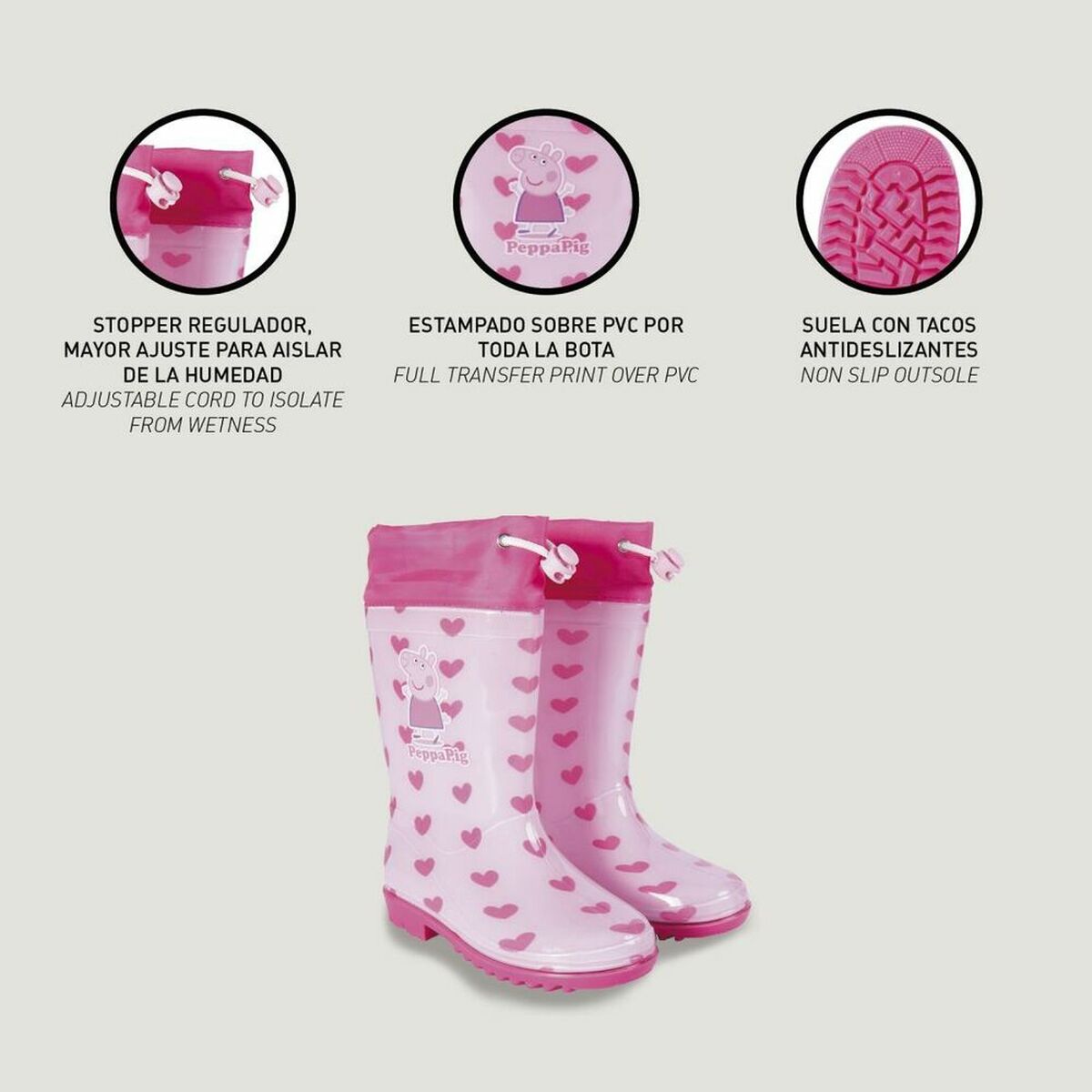 Botins Infantis Peppa Pig Cor de Rosa