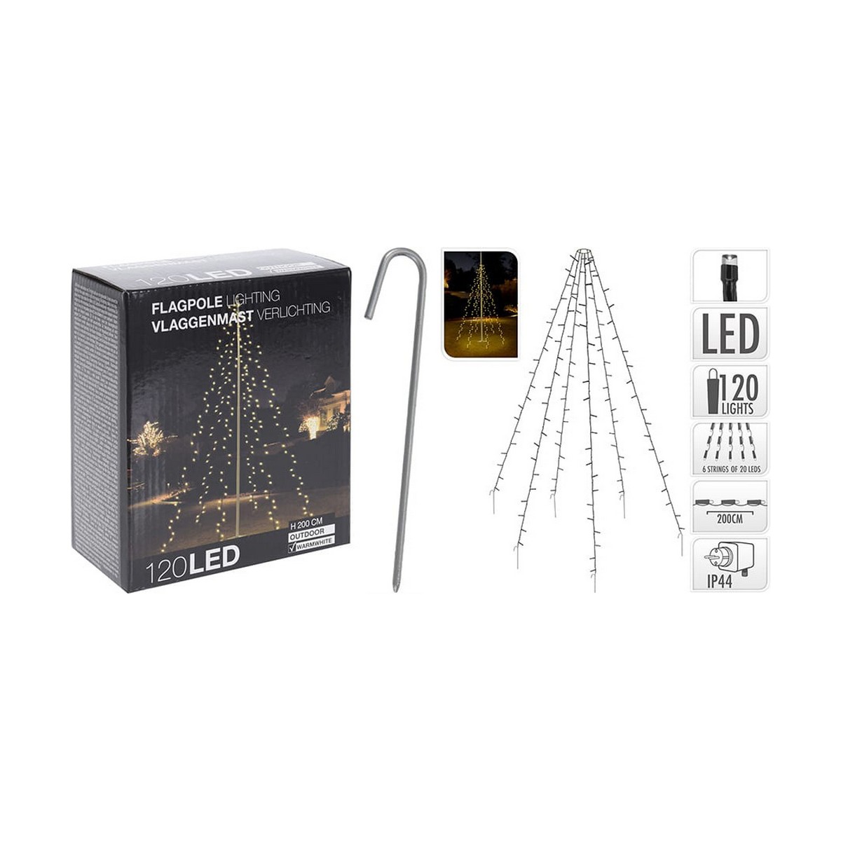 LED gardin Sort Varm hvid