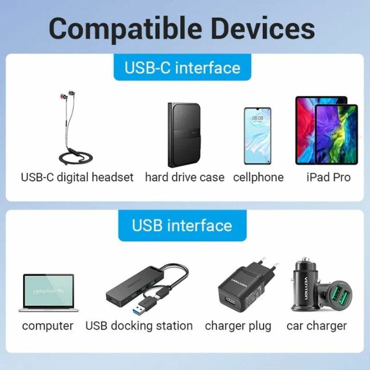 Adaptor USB la USB-C Vention CDPH0