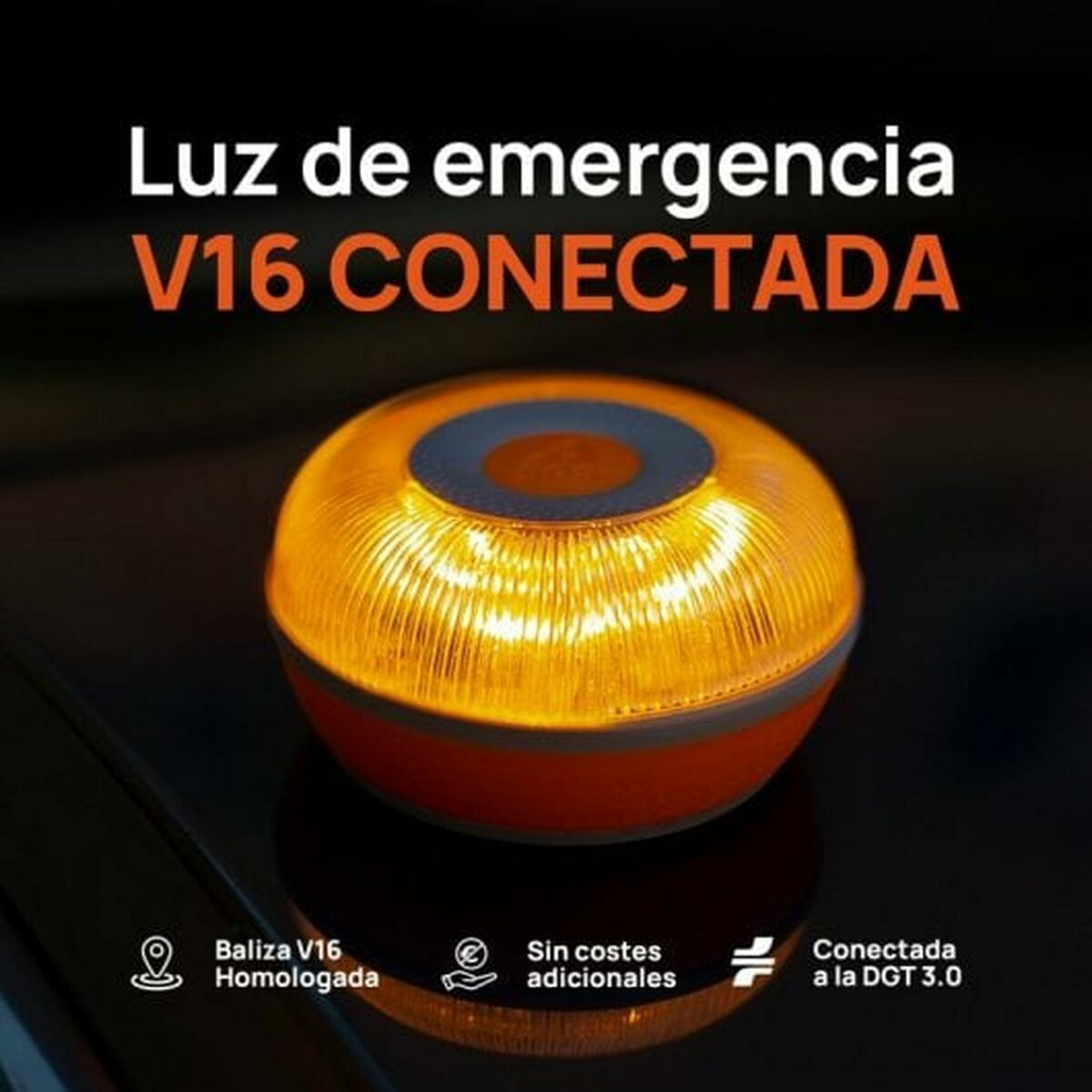 V16 Emergency Beacon connected FlashLed V16