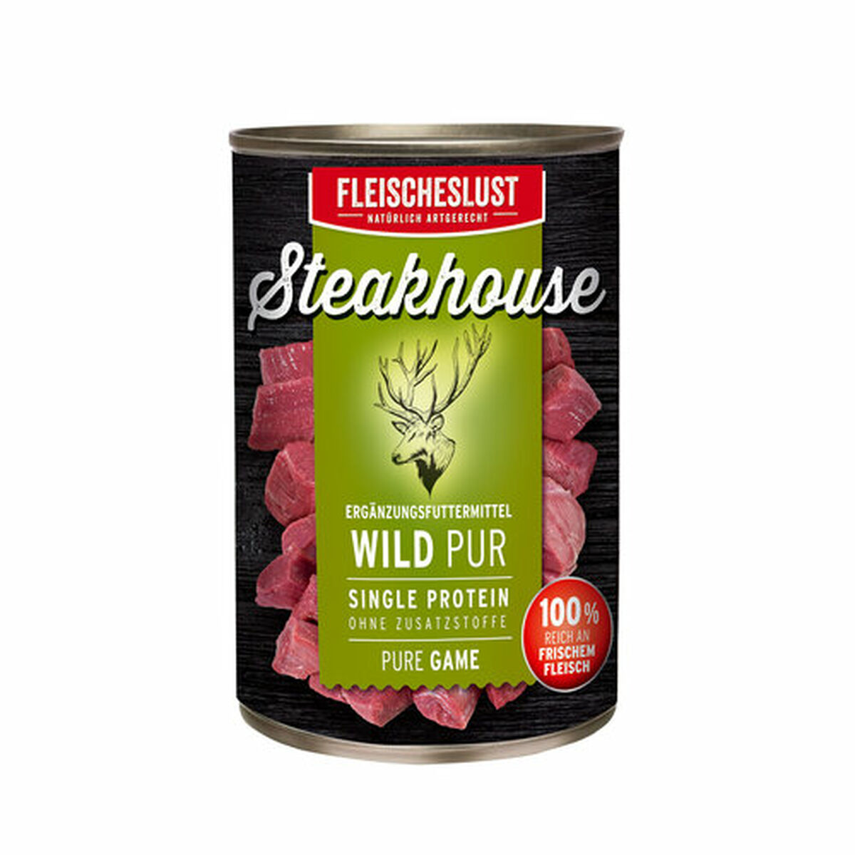 Nassfutter Fleischeslust Pure 800 gr Hirsch