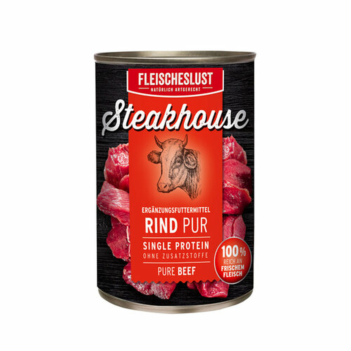 Nassfutter Fleischeslust Pure 400 gr Rindfleisch