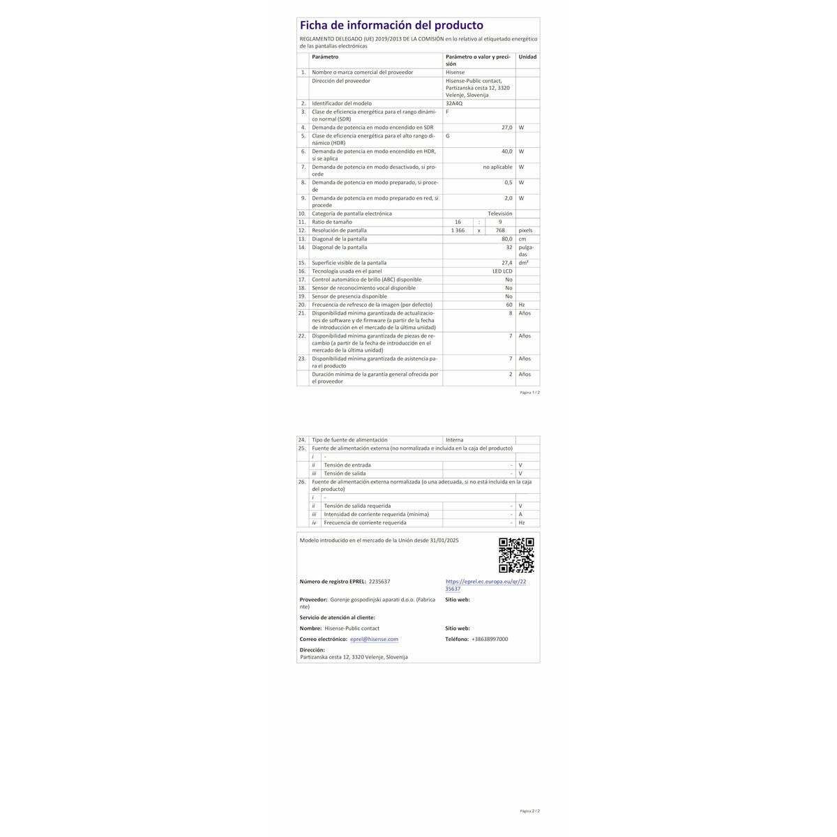 Hisense 32A4Q 32 HD 32" DLED (10)