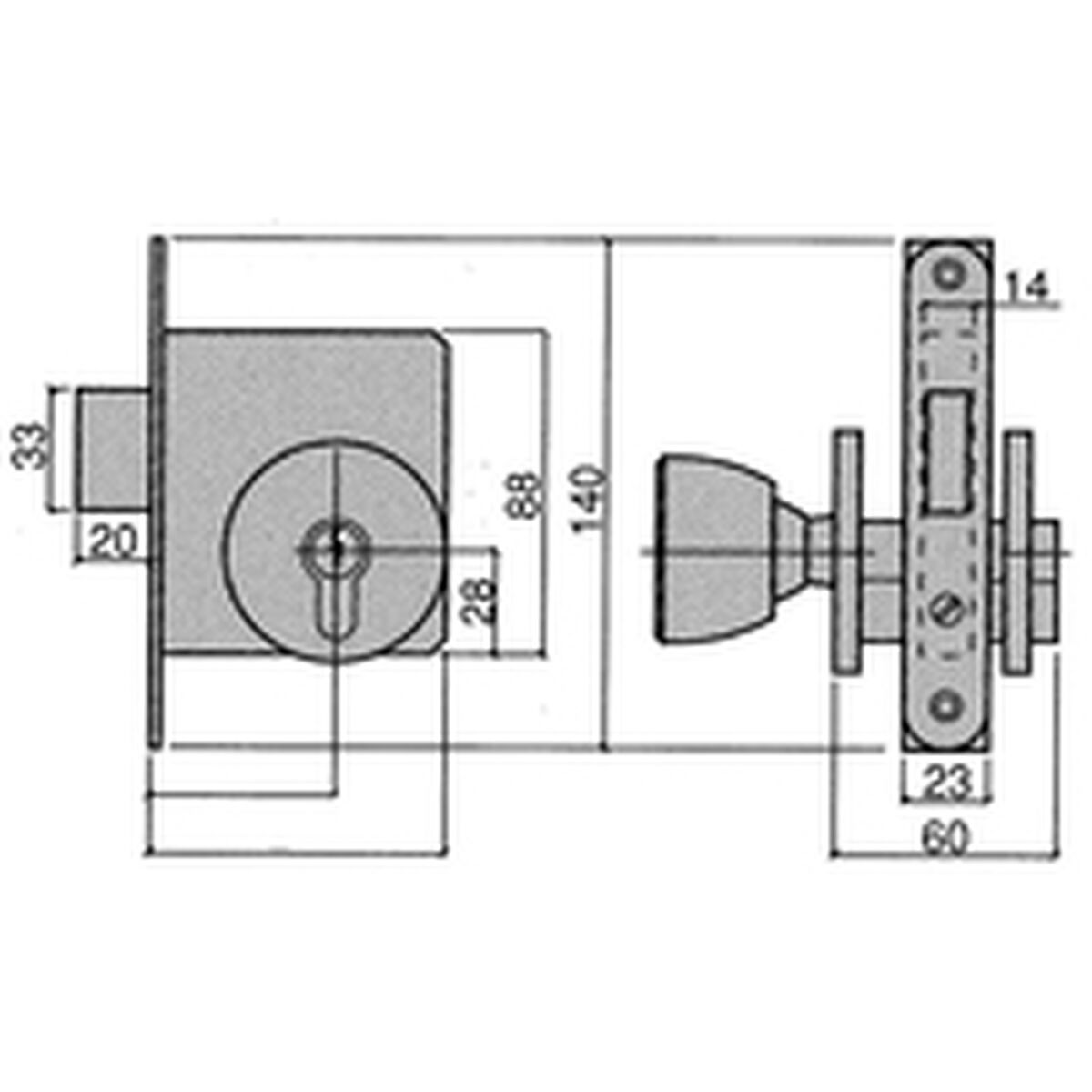 Lock with handle UCEM 03020078 Iron