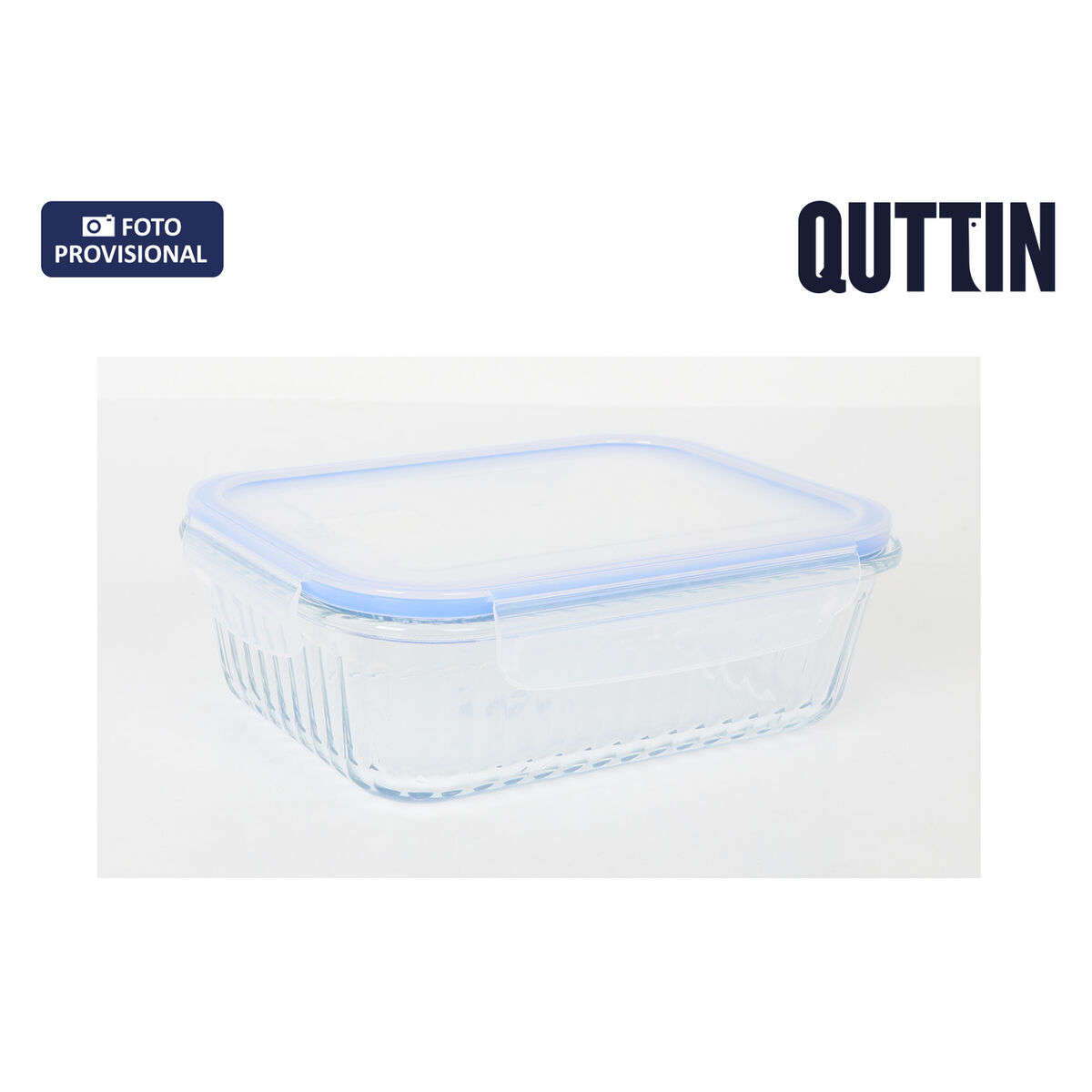 Lancheira Quttin Textury Transparente Vidro de Borosilicato Retangular 1 L 1L (6 Unidades)