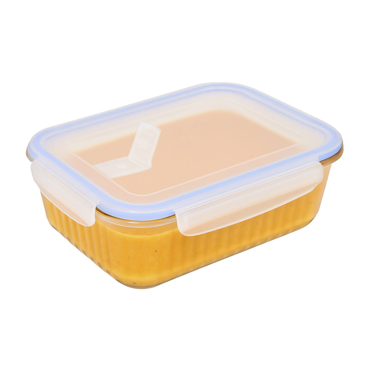Lunch box Quttin Textury Transparent Borosilicate Glass Rectangular 1 L 1L (6 Units)
