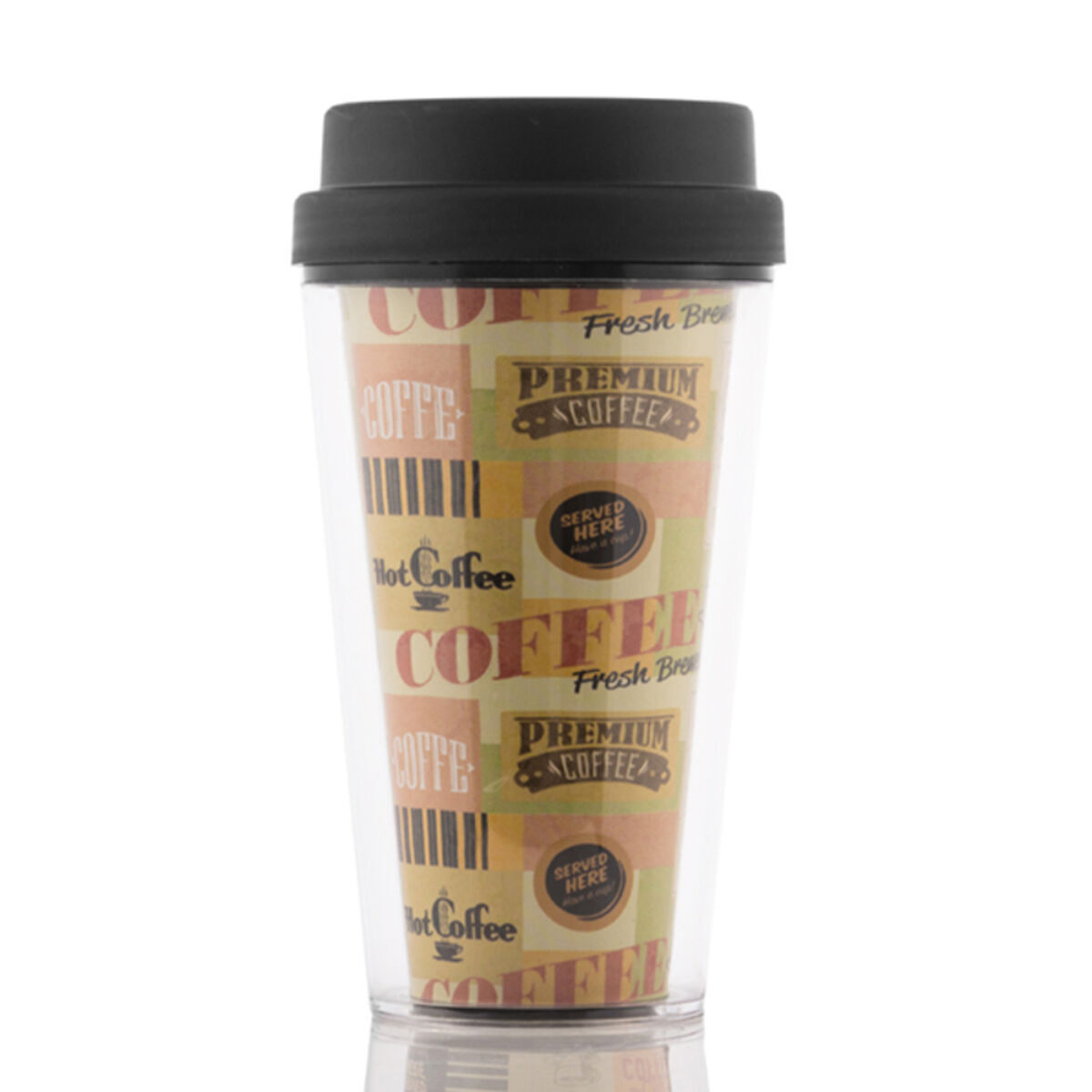 Pahar cu Capac Plastic 300 ml