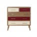 Chest of drawers DKD Home Decor   Natural Metal Cream Maroon Paolownia wood (80 x 34 x 84 cm)