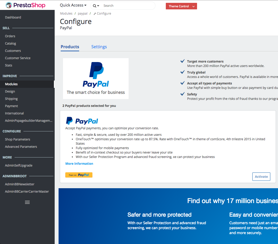 I already have a PayPal account, how can I synchronise it with my