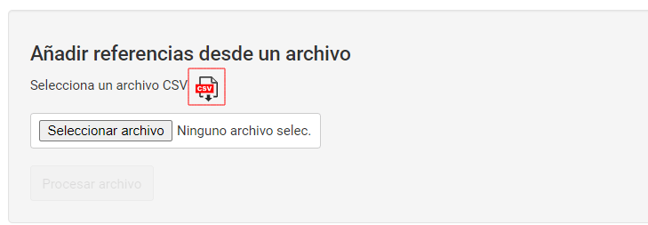 Plantilla referencias CSV