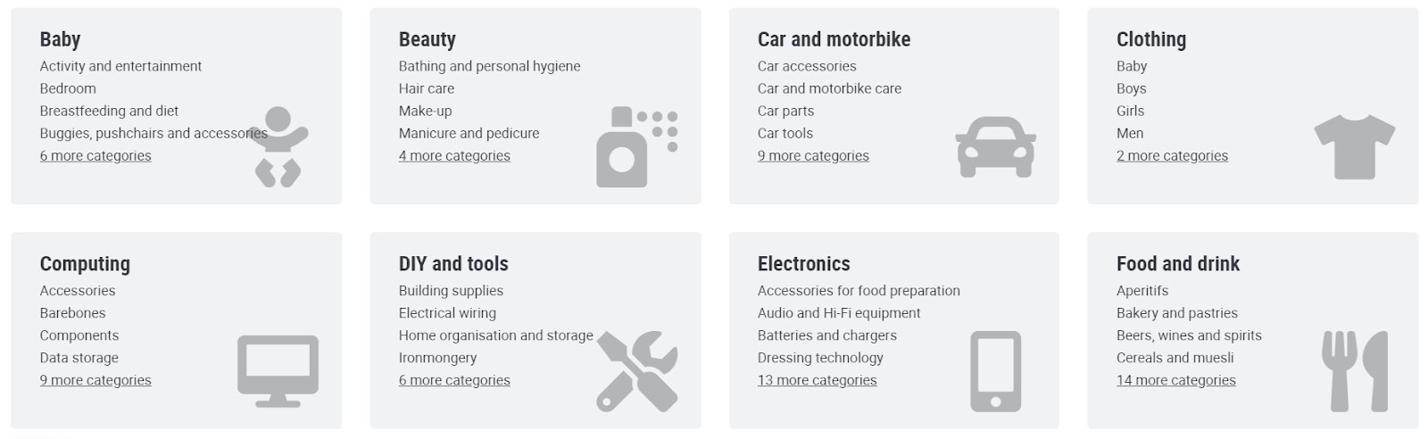 dropshipping-livraison-rapide-bigbuy-catégories